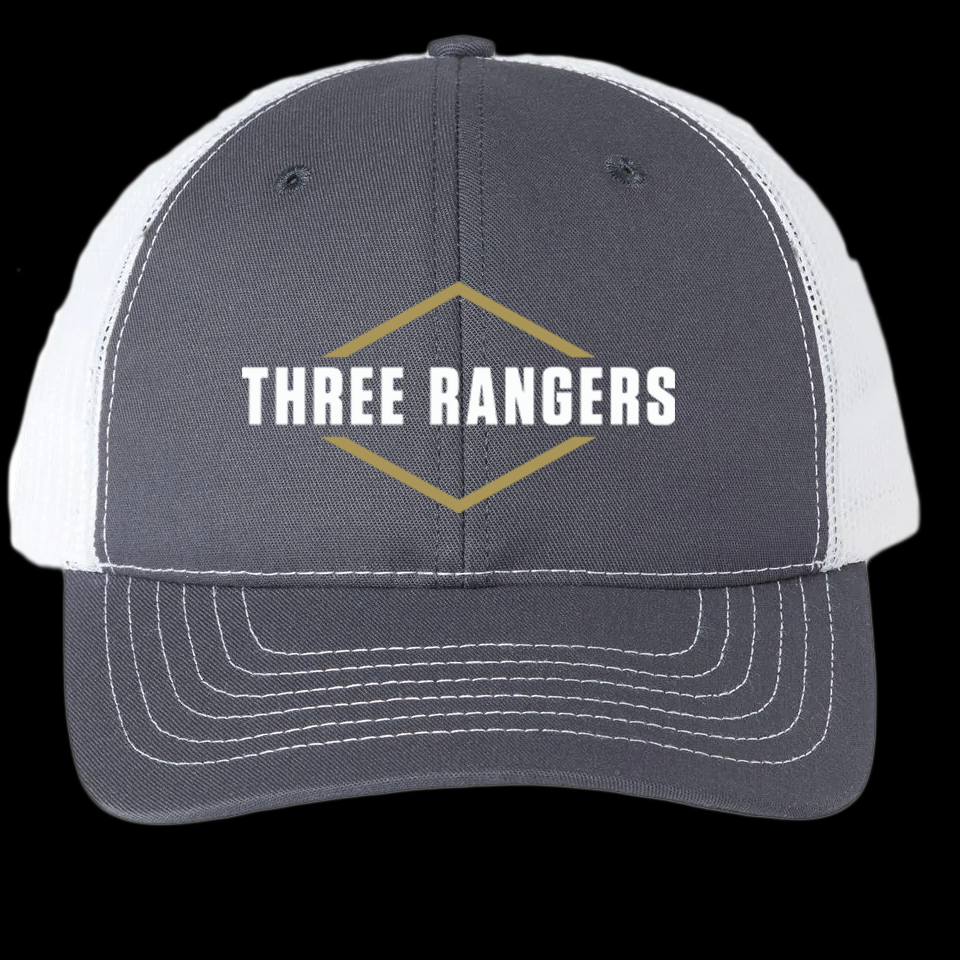 Three Rangers Logo Charcoal White